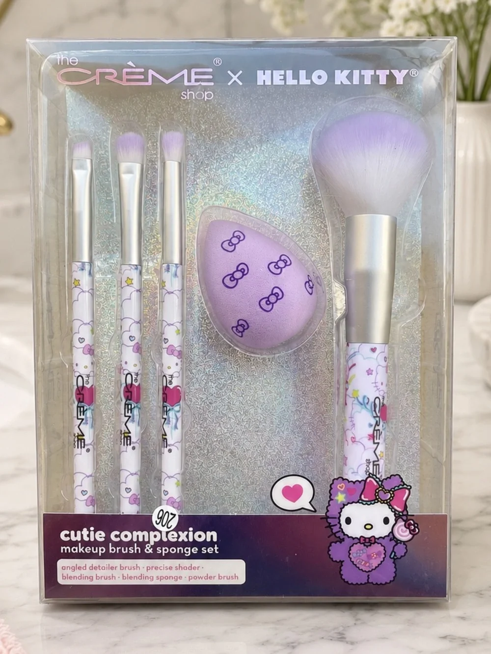 The Crème Shop x Hello Kitty Cutie Complexion Makeup Brush & Sponge Set
